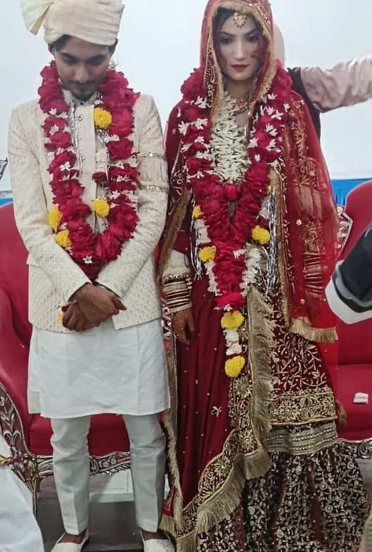 Muskaan and Sajid (Masum) at their marriage